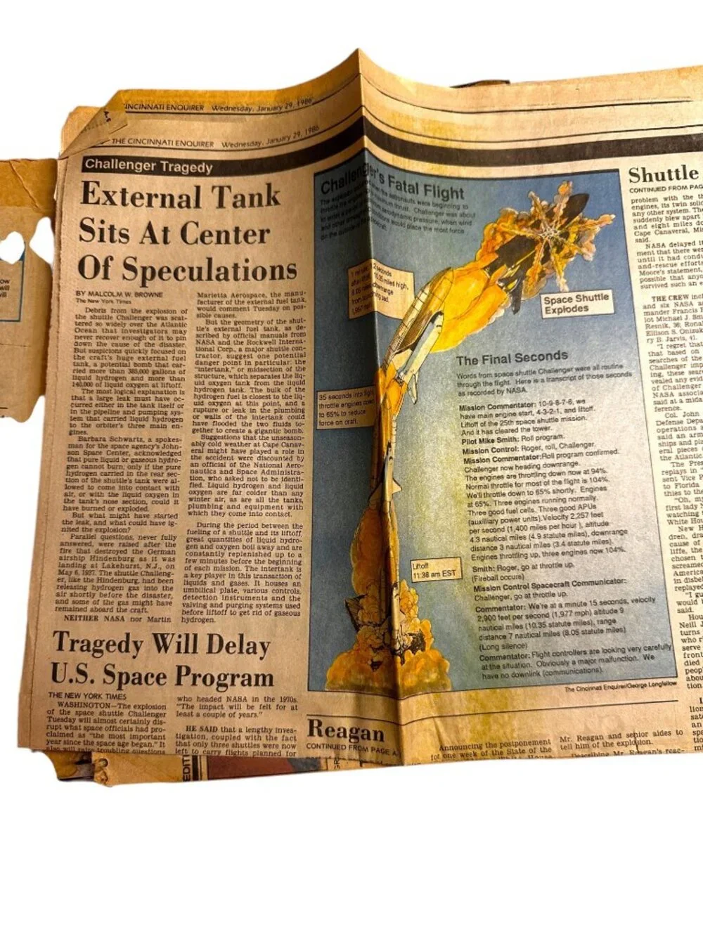 Vintage 1986 Challenger Tragedy Newspaper Scrapbook Spiral-Bound Historical Memo